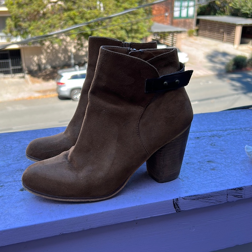 Brown Suede Booties